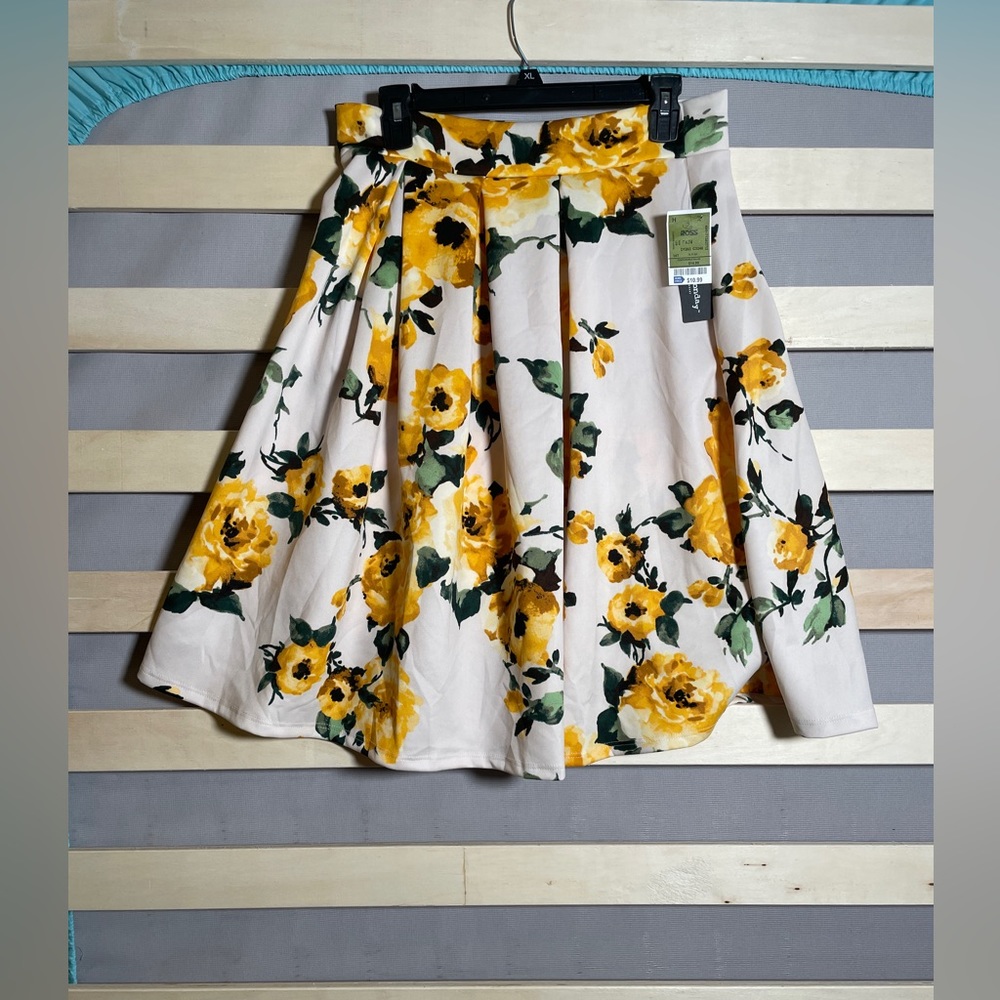Yellow Floral “See You Monday” Midi Skirt